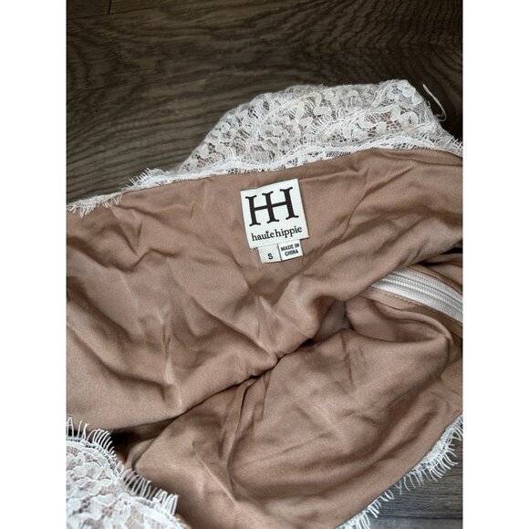 Haute Hippie Taupe Mini Skirt Women's S Small Party Boho - Picture 3 of 5